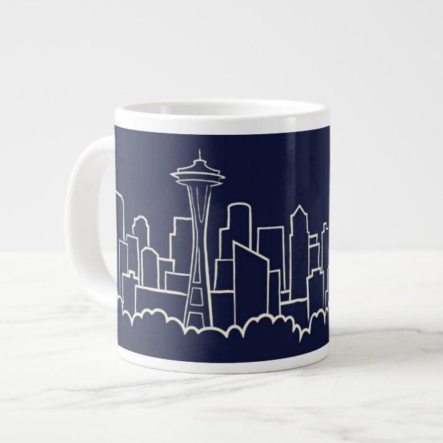 Seattle Skyline Large Coffee Mug (Front Left)