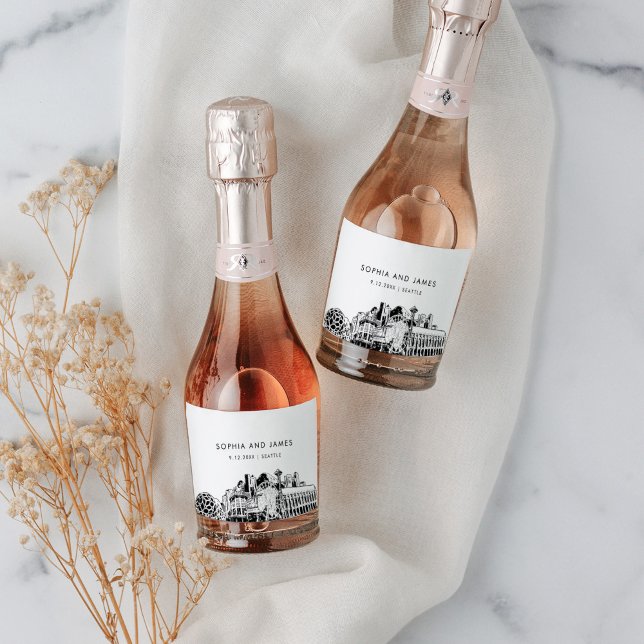 Seattle Skyline Mini Sparkling Wine Label (Creator Uploaded)