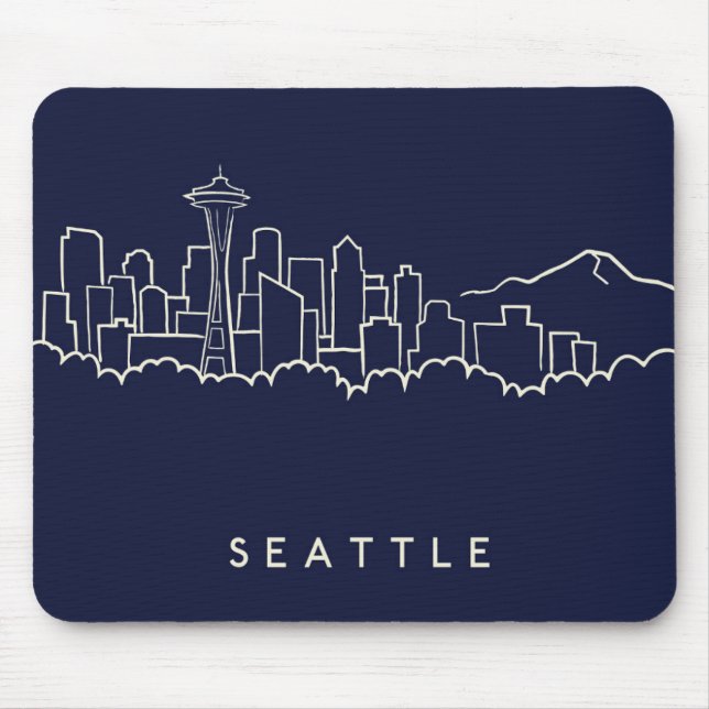 Seattle Skyline Mouse Mat (Front)