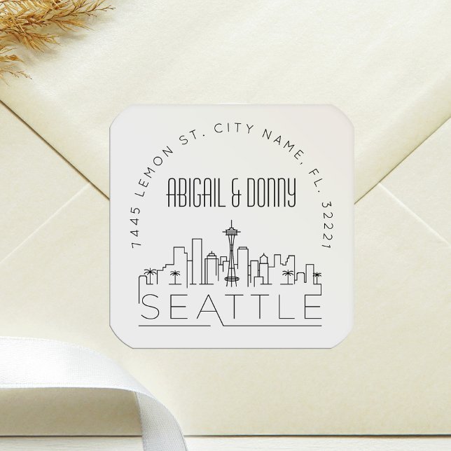 Seattle Skyline | Pre-Addressed Envelope Seal (Creator Uploaded)