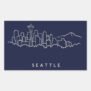 Seattle Skyline Rectangular Sticker
