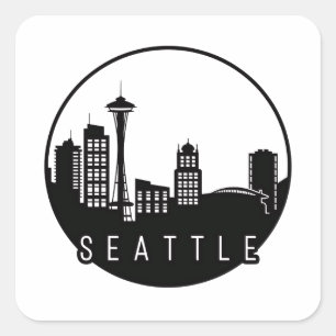 Seattle Skyline Square Sticker
