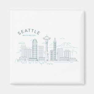 Seattle Skyline Stroke Magnet