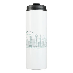 Seattle Skyline Stroke Thermal Tumbler