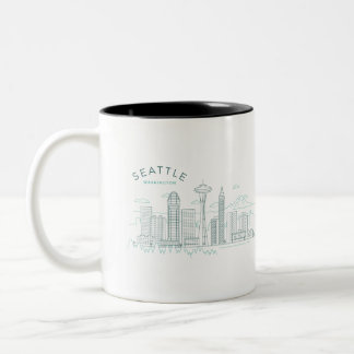 Seattle Skyline Stroke Two-Tone Coffee Mug