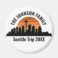 Seattle Skyline Sunset Custom Family Vacation