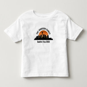 Seattle Skyline Sunset Custom Vacation Toddler T-Shirt