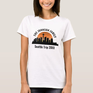 Seattle Skyline Sunset Custom Vacation Women's T-Shirt