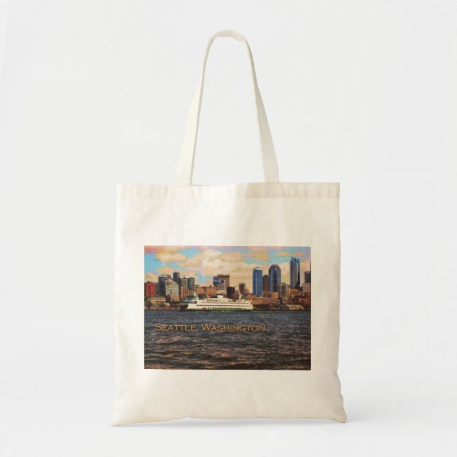 Seattle Skyline Tote Bag (Front)