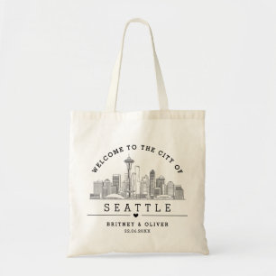 Seattle Skyline Tote Bag – Custom Wedding favour