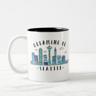 Seattle Skyline Two-Tone Coffee Mug