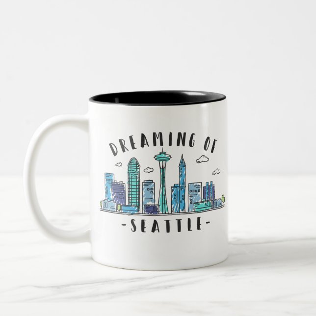 Seattle Skyline Two-Tone Coffee Mug (Left)
