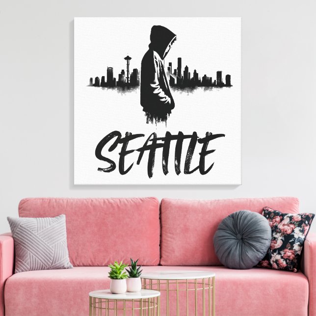 Seattle Skyline Urban Canvas Art (Insitu(LivingRoom))