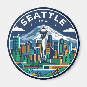 Seattle Skyline Washington Magnet