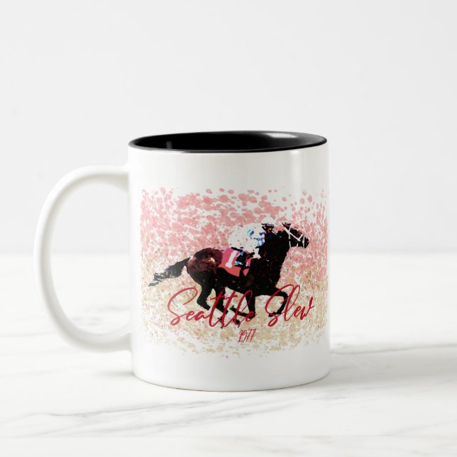 seattle Slew 1977 Champion Triple Crown Winner Two-Tone Coffee Mug (Left)
