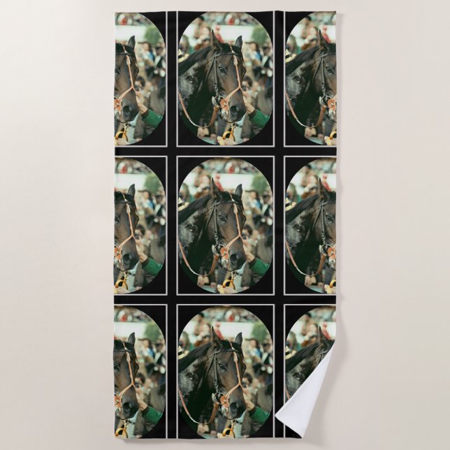 Seattle Slew Thoroughbred 1978 Beach Towel (Front)