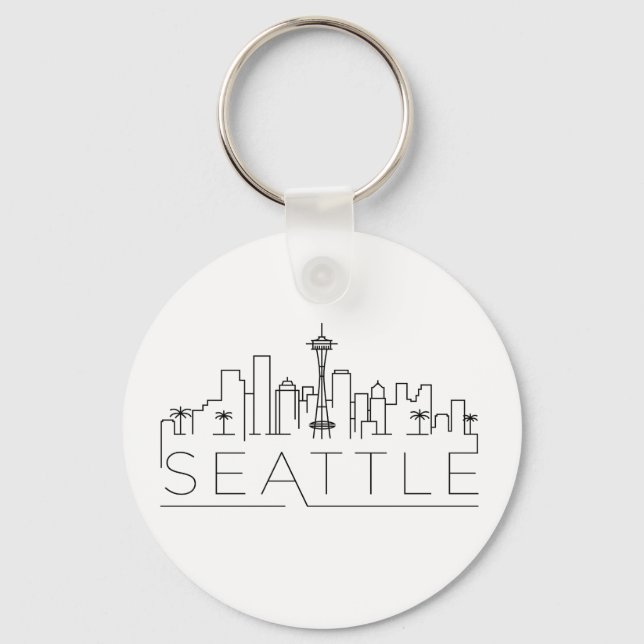 Seattle Stylised Skyline Key Ring (Front)