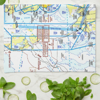 Seattle-Tacoma Airport Flyway Chart Tea Towel