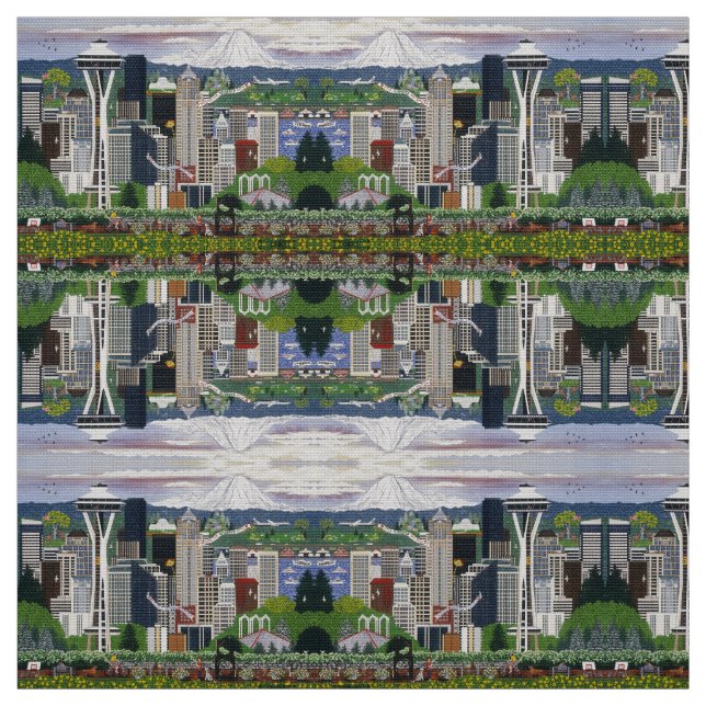 Seattle ~ The Emerald City Fabric (Swatch)