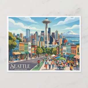 Seattle & the Space Needle Washington Postcard