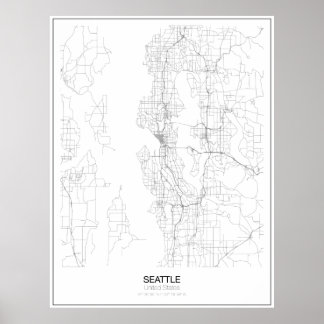 Seattle, United States Minimalist Map Poster