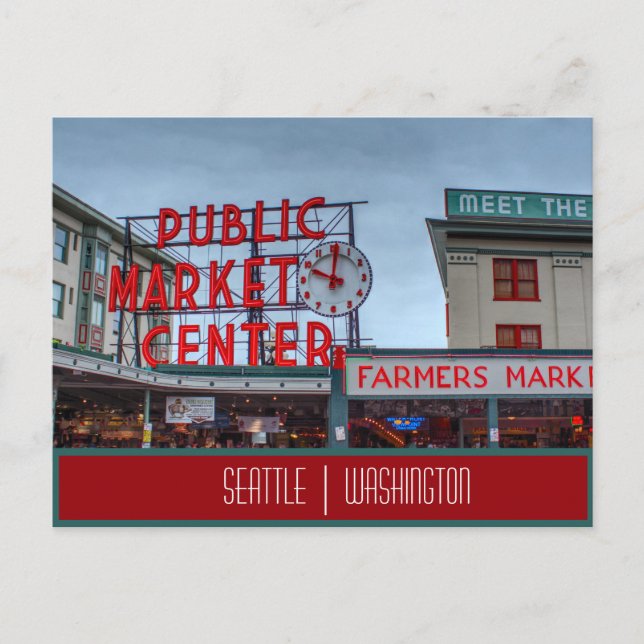 Seattle, WA Public Market Postcard (Front)