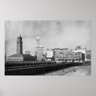 Seattle, WA - Seattle Railway Centre and Smith Poster