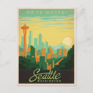 Seattle, WA   We've Moved Invitation Postcard