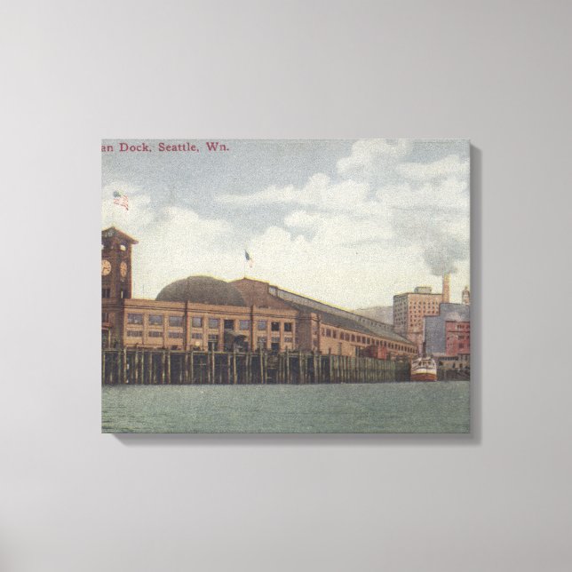 Seattle, WAColeman Dock on Seattle Waterfront Canvas Print (Front)