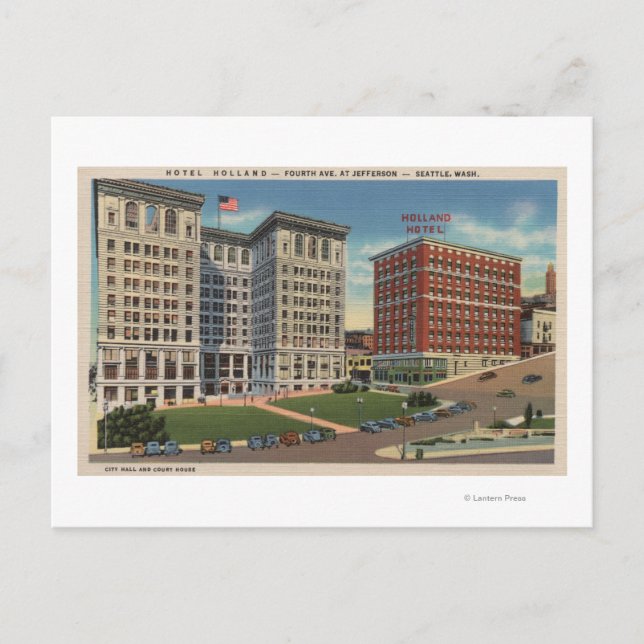 Seattle, WAHotel Holland & Municipal Bldgs Postcard (Front)