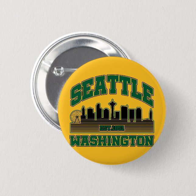 Seattle,Washington 6 Cm Round Badge (Front & Back)
