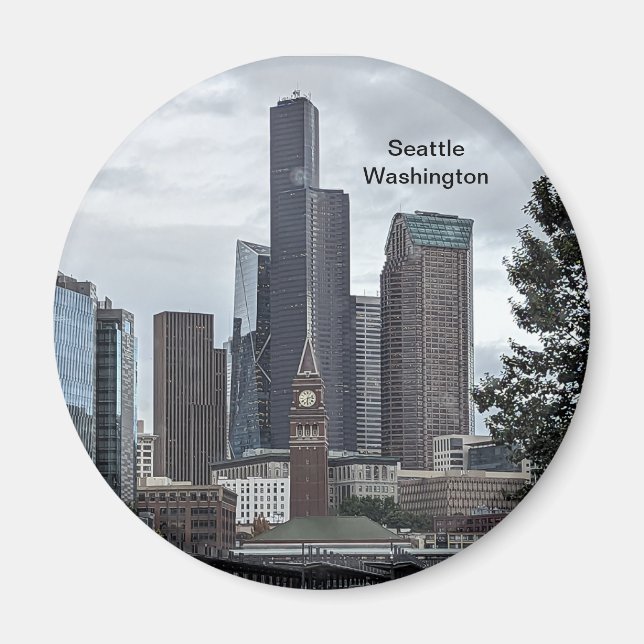 Seattle Washington city photo. Magnet (Front)