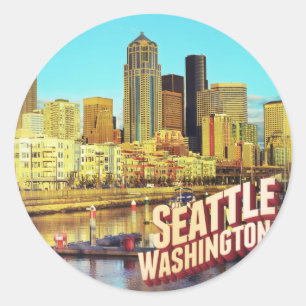 Seattle Washington Classic Round Sticker