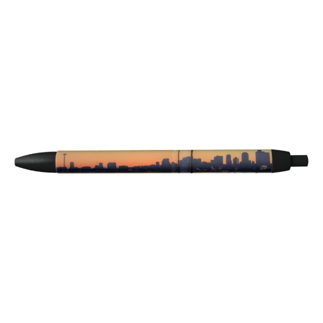 Seattle Washington Downtown Skyline Black Ink Pen (Front)