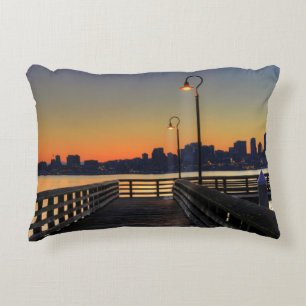 Seattle Washington Downtown Skyline Decorative Cushion