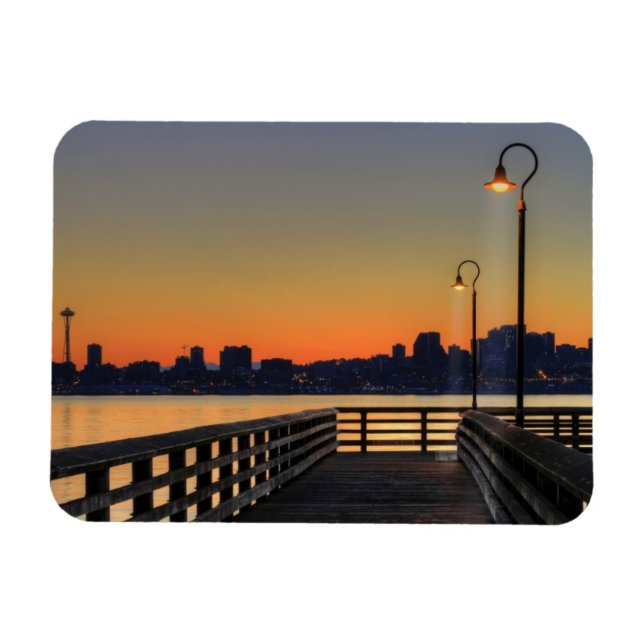Seattle Washington Downtown Skyline Magnet (Horizontal)