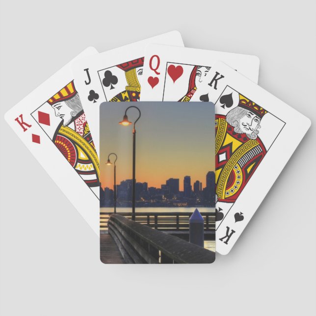 Seattle Washington Downtown Skyline Playing Cards (Back)