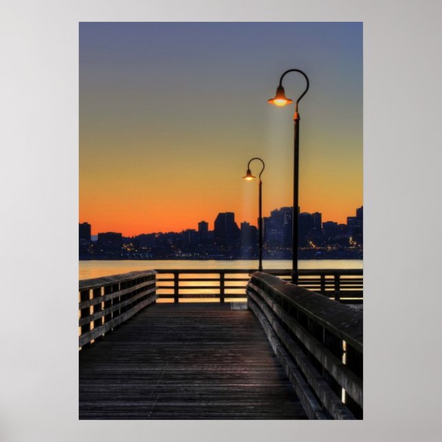 Seattle Washington Downtown Skyline Poster (Front)