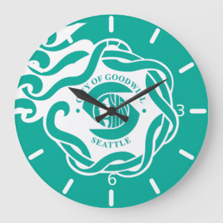 Seattle (Washington) flag Large Clock