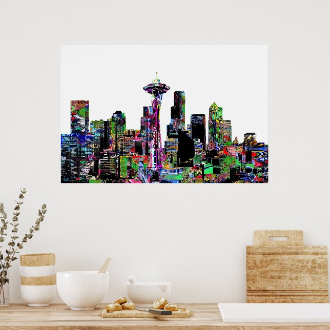 Seattle, Washington in graffiti Poster (Kitchen)
