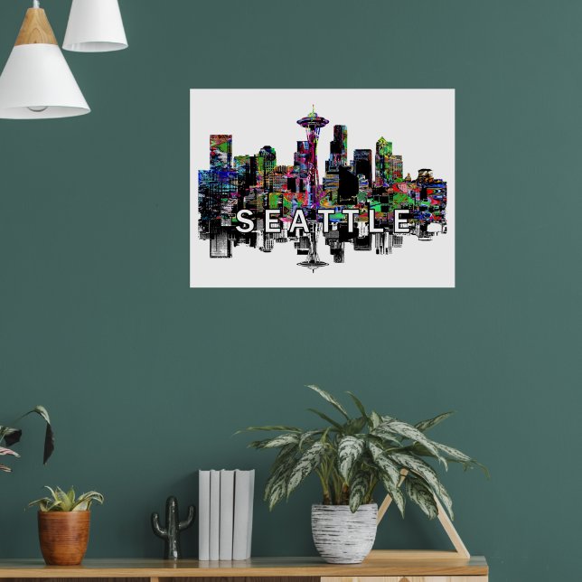 Seattle, Washington in graffiti Poster (Living Room 1)