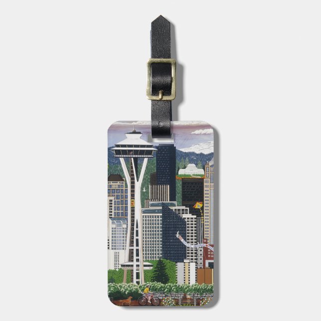 Seattle Washington Luggage Tag (Front Vertical)