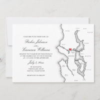Seattle Washington Map Elegant Black White Wedding