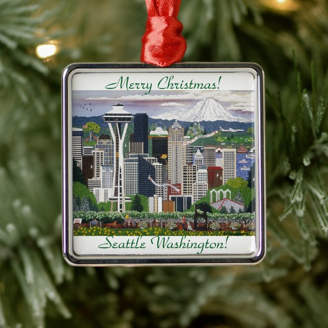 Seattle Washington Metal Tree Decoration (Tree)