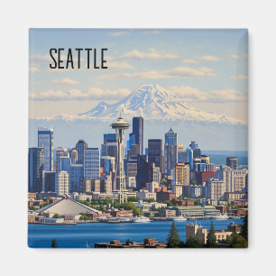 Seattle Washington Mt Rainier Magnet