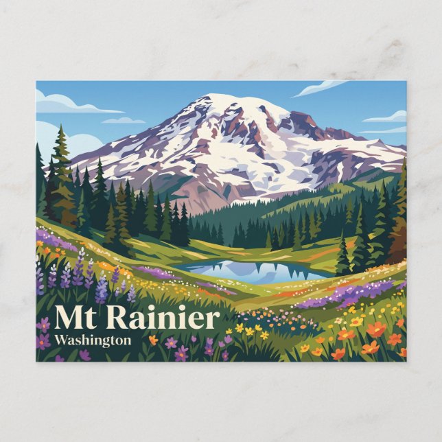Seattle Washington Mt Rainier USA Postcard (Front)