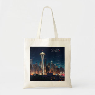 Seattle Washington Night Tote Bag