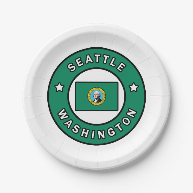 Seattle Washington Paper Plate (Front)