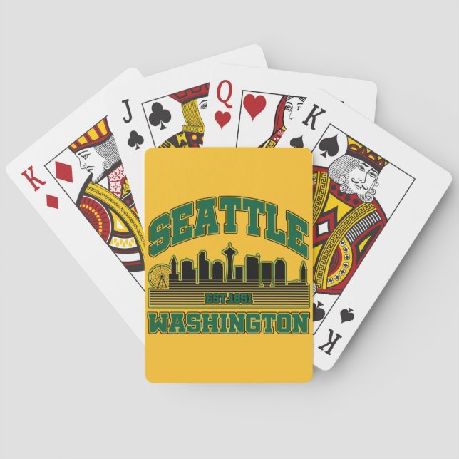 Seattle,Washington Playing Cards (Back)