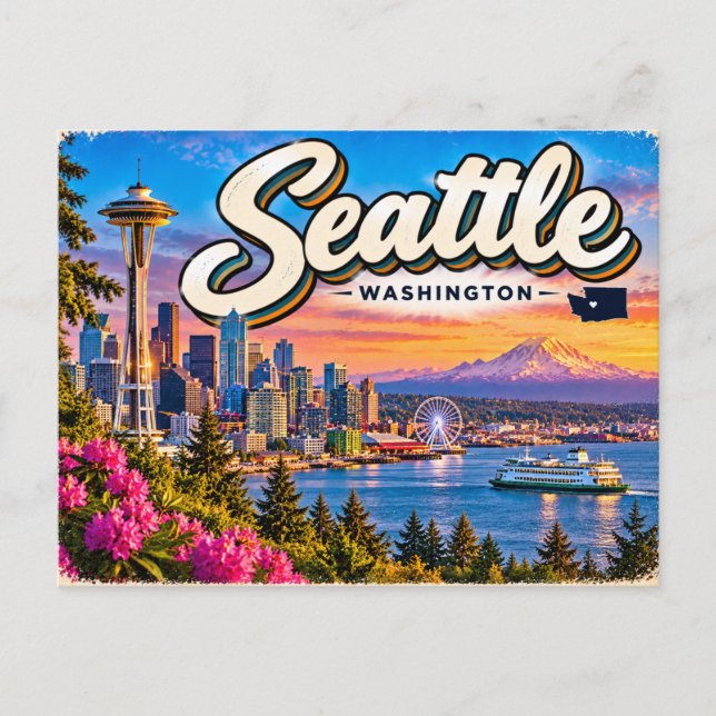 Seattle Washington Postcard (Front)